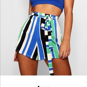 Blue and green stripped shorts
